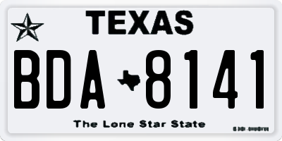 TX license plate BDA8141