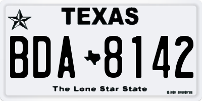TX license plate BDA8142