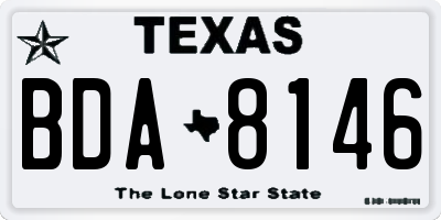 TX license plate BDA8146
