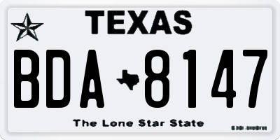 TX license plate BDA8147