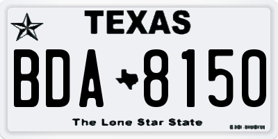TX license plate BDA8150