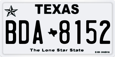 TX license plate BDA8152
