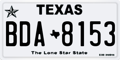 TX license plate BDA8153