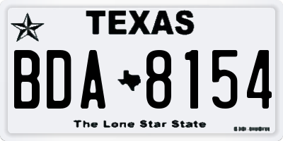TX license plate BDA8154