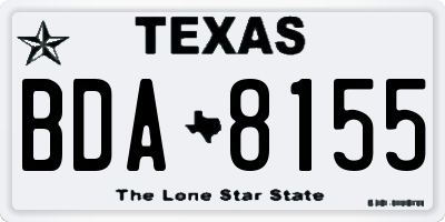 TX license plate BDA8155