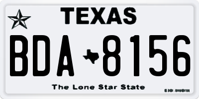 TX license plate BDA8156