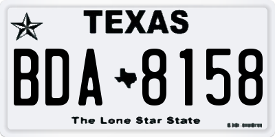 TX license plate BDA8158