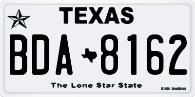 TX license plate BDA8162