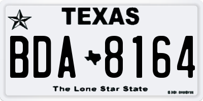 TX license plate BDA8164