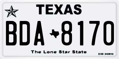 TX license plate BDA8170