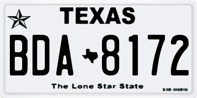 TX license plate BDA8172