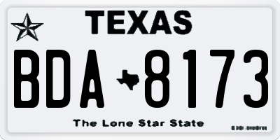TX license plate BDA8173