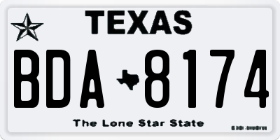 TX license plate BDA8174