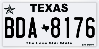 TX license plate BDA8176