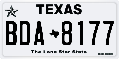 TX license plate BDA8177