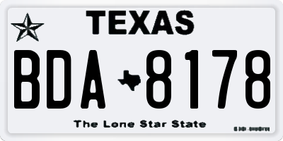 TX license plate BDA8178