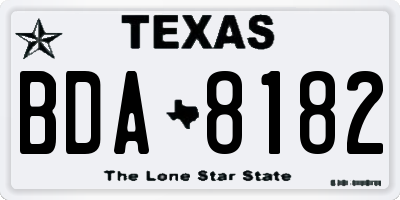TX license plate BDA8182