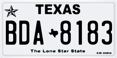 TX license plate BDA8183