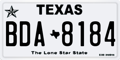 TX license plate BDA8184