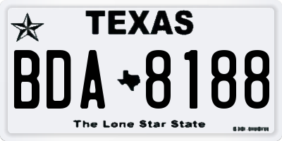 TX license plate BDA8188