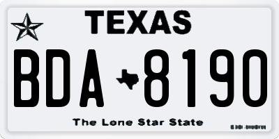 TX license plate BDA8190