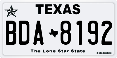 TX license plate BDA8192