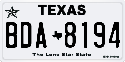 TX license plate BDA8194