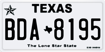 TX license plate BDA8195