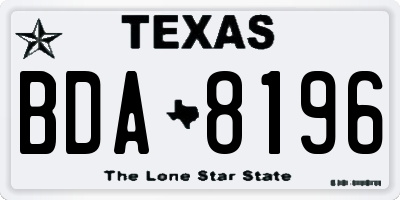 TX license plate BDA8196