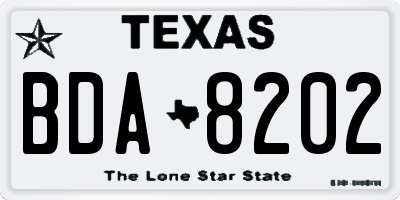 TX license plate BDA8202