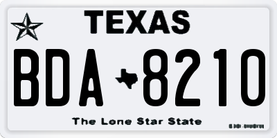 TX license plate BDA8210