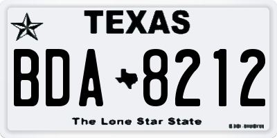 TX license plate BDA8212