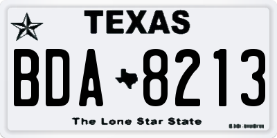 TX license plate BDA8213