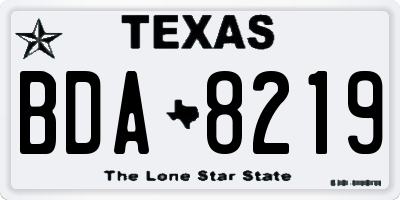 TX license plate BDA8219