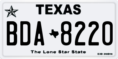 TX license plate BDA8220