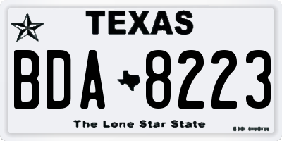 TX license plate BDA8223