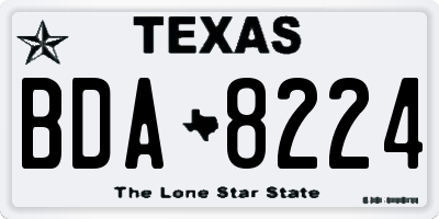 TX license plate BDA8224