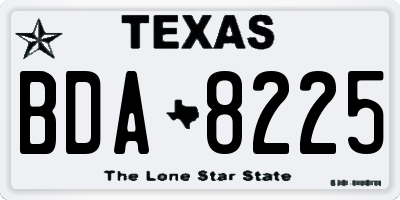 TX license plate BDA8225