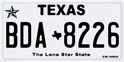 TX license plate BDA8226