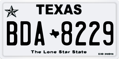 TX license plate BDA8229