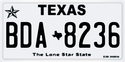 TX license plate BDA8236