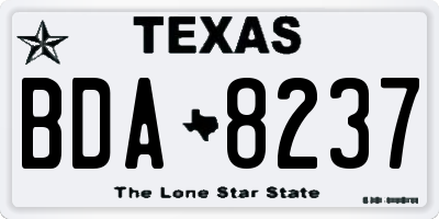 TX license plate BDA8237