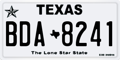 TX license plate BDA8241