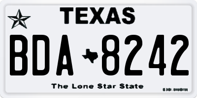 TX license plate BDA8242