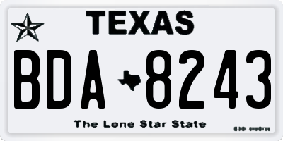 TX license plate BDA8243