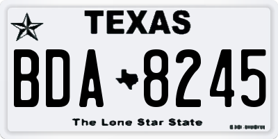 TX license plate BDA8245