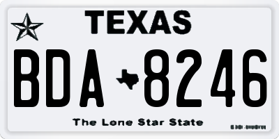 TX license plate BDA8246