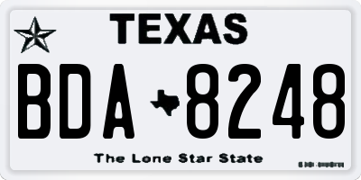 TX license plate BDA8248