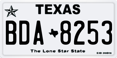 TX license plate BDA8253