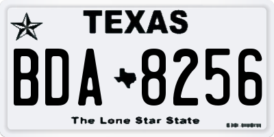TX license plate BDA8256